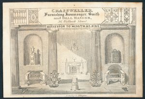 Crassweller, quincaillier, forgeron et poseur de cloches, carte de visite - English School