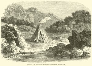 Ruisseau à Terre-Neuve, wigwam indien