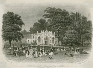 Cremorne Gardens, Londres : extérieur de la salle de banquet - English School