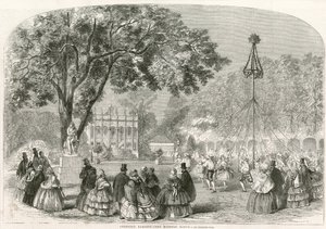 Jardins de Cremorne, Londres, la danse autour du mât de mai - English School