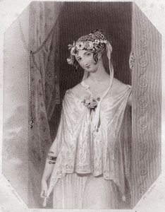 Cressida (Troïlus et Cressida) dans - « Galerie des femmes de Shakespeare, collection de quarante-cinq portraits sérieux par les premiers artistes de Londres, enrichie de notices critiques et littéraires » vers 1838 - de « Galerie des femmes de Shakespeare - English School