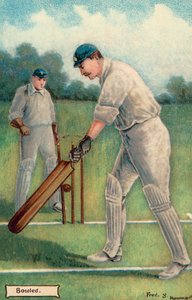 Cricket : Bowled (lithographie couleur) - English School