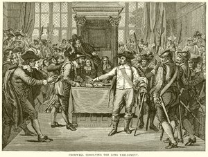 Cromwell dissolvant le Long Parlement - English School