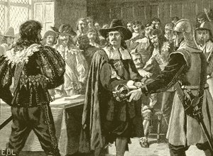 Cromwell dissolvant le Long Parlement - English School