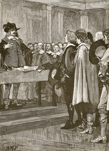 Cromwell refusant la couronne (illustration de Cassells Illustrated History of England) - English School