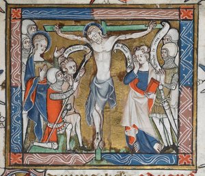 Crucifixion sur une croix verte - English School