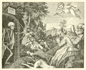 Cupidon et la mort (gravure) - English School