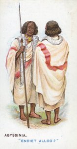 Salutation coutumière en Abyssinie, 1907 - English School