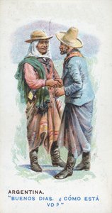 Salutation coutumière en Argentine, 1907 - English School