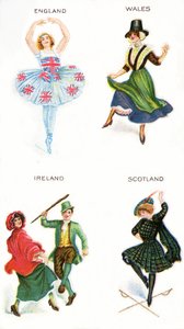 Danseurs des îles britanniques, cartes de cigarettes, 1915 - English School