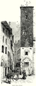 Maison de Dante, Florence (gravure) - English School