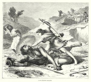 David tuant Goliath (gravure)