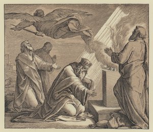 La soumission de David au jugement de Dieu (gravure) - English School