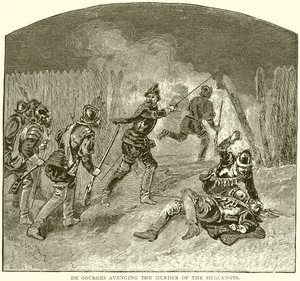 De Gourges vengeant le meurtre des Huguenots - English School