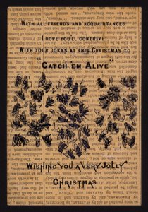 Mouches mortes, carte de vœux de Noël - English School