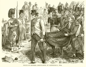 Mort du général Abercrombie à Alexandrie, 1801 - English School