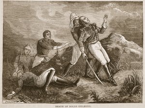 Mort de Rollo Gillespie, illustration de Cassells Illustrated History of India par James Grant, pub. 1879 - English School