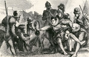 Mort de Sir Philip Sidney à la bataille de Zutphen, 1865 - English School