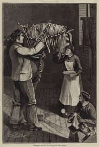 Le décorant pour le défilé des chevaux de trait de Londres (gravure)