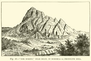 Der Borzen, près de Bilin, en Bohême, une colline de phonolite
