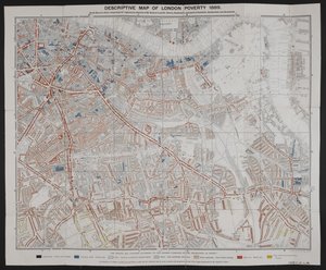 Carte descriptive de la pauvreté à Londres, par Charles Booth - English School