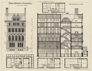 Conception pour une résidence en ville (gravure)