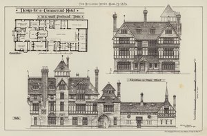 Conception pour un hôtel commercial, dans une petite ville provinciale (gravure)