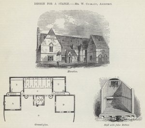 Conception pour une écurie (gravure) - English School