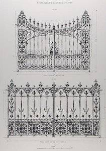Conceptions pour des balustrades en fonte, de 