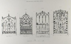 Conceptions pour des balustrades en fonte, de 