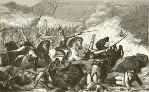Destruction des cuirassiers du comte de Bismarck par la mitrailleuse - English School