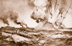 Destruction du Dresden au large de Fernandez le 14 mars 1915, 1914-19 - English School