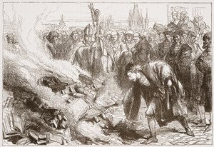 Destruction des œuvres de Wicliffe à Prague, illustration de L