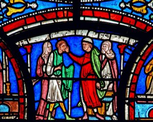 (détail) de la fenêtre du Miracle - English School