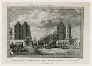 Devonshire Place et Wimpole Street depuis la New Road, St Marylebone - English School