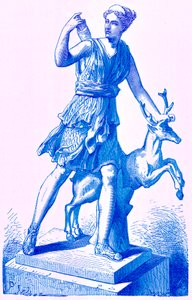 Diane avec la biche, illustration de History of Rome par Victor Duruy, publiée en 1884 - English School