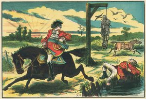 Dick Turpin tire sur Pooly, le voleur, sur Hounslow Heath - English School