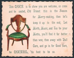 Chaise de salle à manger, Carte de Noël - English School