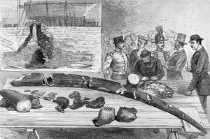 Découverte de restes fossiles à Livourne, Toscane, de The Illustrated London News, 21 janvier 1882