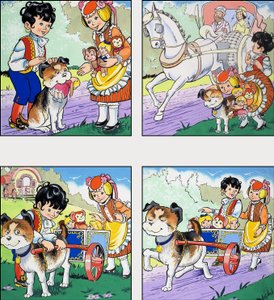 Chien et charrette
