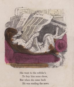 Chien lisant le journal The Field - English School