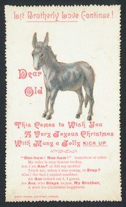 Âne, Carte de Noël - English School