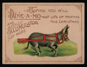 Âne et message de Noël, carte de vœux