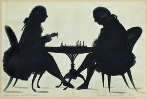 Dr. E. Darwin jouant aux échecs avec son fils, vers 1780 - English School