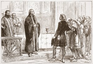 Dr Haller distribuant la Cène dans la cathédrale de Berne, illustration de L