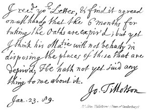Dr John Tillotson (Doyen de Canterbury) - English School