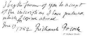 Dr Richard Pococke - English School