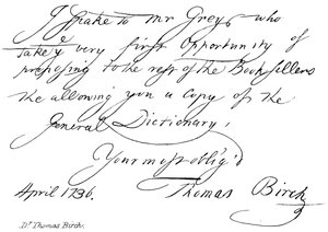 Dr Thomas Birch - English School