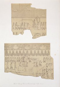 Dessins de taureau, et forêt avec cerfs et cochons, Koujunjik, planche 12 de Ninive et ses restes par Austen Henry Layard (1817-94) publié en 1849 - English School