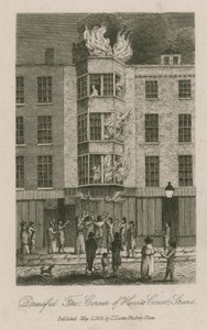 Terrible incendie, coin de Henrits Court, Strand - English School
